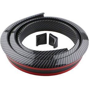 TuTuYa Universal Carbon Fiber Trunk Spoiler Lip Kit, 4.92ft/1.5m Universal Spoiler Car Rubber Strip Bar Spoiler Tailfin Tailfin Rear Wing Tailgate Hatchback for Most of Popular Cars