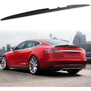 Car Universal Rear Spoiler 54" Trunk Spoiler Punch-Free Installation Roof Spoiler Kit Compatible with Most Cars (Black Three-Section Assembly, w/Adhesive)