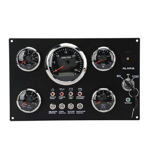 Marine Instrument Panel, Acouto Digital Gauge Cluster Panel Oil Pressure Gauge Display RPM Fuel Level Water Temp Voltage 7 Color Backlight for RV Boat Yacht