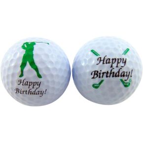 Happy Birthday Golf Ball Set with Two Different Balls in a Display Pack