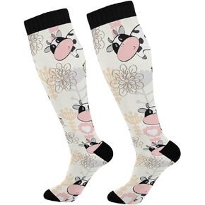Unicorn Cat Compression Socks for Women and Men Circulation Pink Long Socks for Athletic Running 1
