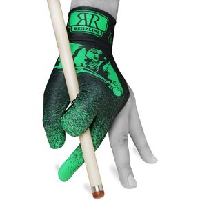Renzline Pool CUE Glove Billiard Player - Green/Black - for Left Hand - One Size fits All
