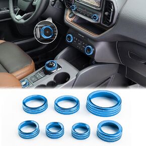 Auovo Air Conditioner Knob Cover for Ford Bronco Accessories 2021-2024 AC Knob Cover Headlight Switch Knob 4WD Wheel Drive Trailer Gear Shift Switch Knob Cover 7pcs Blue (Don't fit for Sport) in Kuwait