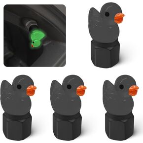 4 Pack Cute Duck tire Valve caps, Glow in The Dark Tire Valve Caps, Interesting and Practical Tire Decoration, Can be Used for Cars, Motorcycles, Trucks, and Bicycles.(Pink)