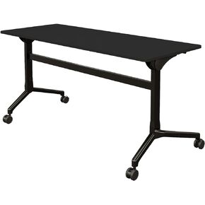 Vari Flip Top Training Table 5' - Foldable Top and Rolling Casters for Easy Storage and Flexibility - Included Linking Brackets to Connect Tables Together - (White)