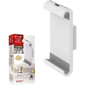 Barkan 7-12 inch Fixed Tablet Wall Mount 3 lbs White Firm Tablet Clamp 360 Degree Rotation Very Low Profile in Kuwait