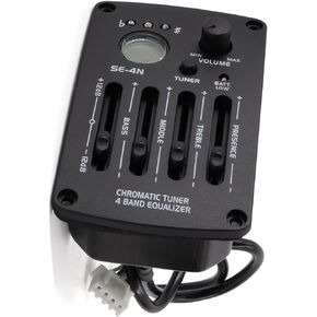 4 Band EQ Equalizer Guitar Preamp Piezo Pickup Tuner Acoustic Guitar Preamp Amplifier Equalizer Tuner