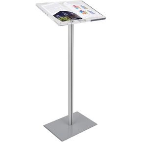Displays2go CLRLECBNDB Floor Standing Speaking Podium, Slanted Top, Quick Assembly, Black