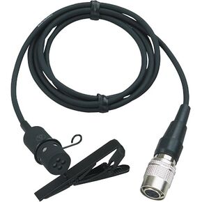 Audio-Technica AT831cW Cardioid Condenser Clip-On Lavalier Mic Terminated with locking 4-pin connector for A-T UniPak® body-pack wireless transmitters