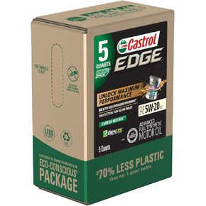 Castrol Edge 0W-20 Advanced Full Synthetic Motor Oil, 5 Quart, Eco Pack