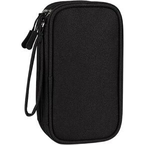 HCFGS Travel Cable Organiser Bag Portable Electronics Accessories Organizer 3 Layers Pouch Water-Resistant Carry Case All-in-One Gadget Storage Bag (Black)
