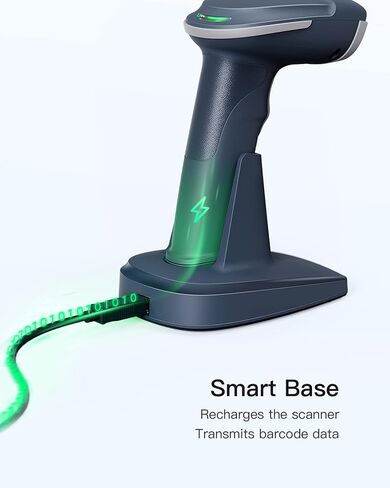 Inateck 2D Barcode Scanner Bluetooth, Barcode Reader with 2.4Ghz Smart Base, Screen Scanning, BCST-54 Black in Saudi Arabia