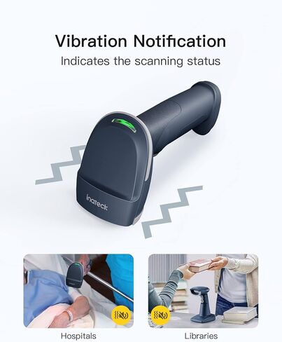 Inateck 2D Barcode Scanner Bluetooth, Barcode Reader with 2.4Ghz Smart Base, Screen Scanning, BCST-54 Black in Saudi Arabia
