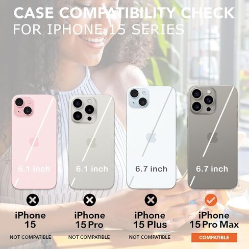 جراب محفظة uCOLOR لهاتف iPhone 15 Pro Max مع حامل بطاقات للنساء، جراب جلدي واقٍ بسحاب على الجسم مع حزام معصم ومسند RFID مصمم لهاتف 15 Pro Max 6.7 بوصة (بيج ليوبارد) in Kuwait