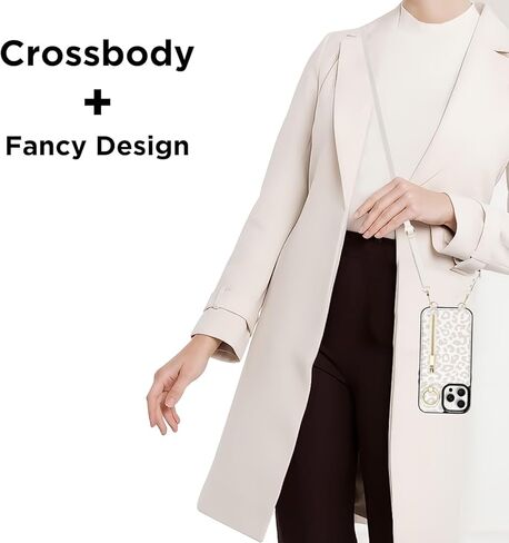 جراب محفظة uCOLOR لهاتف iPhone 15 Pro Max مع حامل بطاقات للنساء، جراب جلدي واقٍ بسحاب على الجسم مع حزام معصم ومسند RFID مصمم لهاتف 15 Pro Max 6.7 بوصة (بيج ليوبارد) in Kuwait