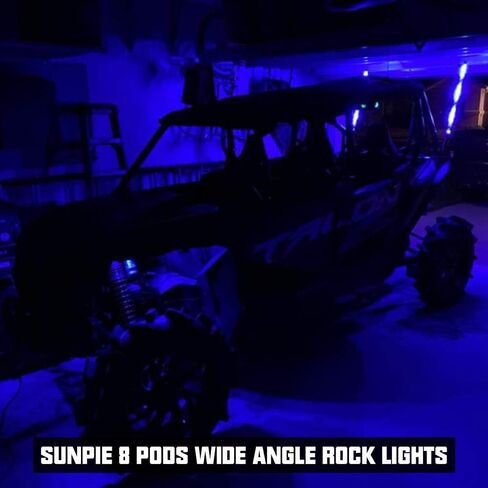 SUNPIE 8 Pods 210 درجة زاوية واسعة RGBW LED أضواء الصخور تطبيق الهاتف التحكم عن بعد وضع الصوت وضع الموسيقى التحكم التلقائي مجموعة ضوء النيون أضواء عجلة جيدا لشاحنة الطرق الوعرة SUV ATV UTV Boat in Kuwait
