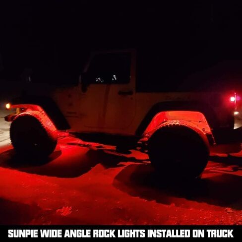 SUNPIE 8 Pods 210 درجة زاوية واسعة RGBW LED أضواء الصخور تطبيق الهاتف التحكم عن بعد وضع الصوت وضع الموسيقى التحكم التلقائي مجموعة ضوء النيون أضواء عجلة جيدا لشاحنة الطرق الوعرة SUV ATV UTV Boat in Kuwait