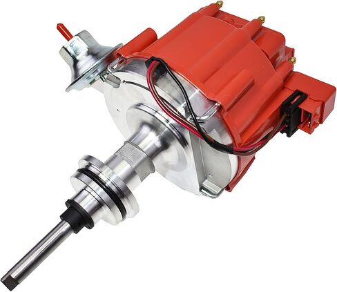 أداء الفريق - ملف توزيع HEI الكامل 65K - متوافق مع محركات Mopar Chrysler Dodge Plymouth V8 273 318 340 360 ذات غطاء أحمر للتركيب بسلك واحد in Saudi Arabia