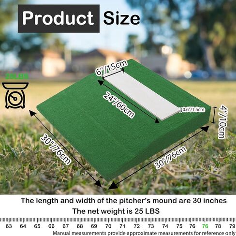 4'' Portable Durable Softball Baseball Pitching Mound Strong-Support Pitching Mound with 10mm Grass Surface for Pichers Outdoors in Saudi Arabia