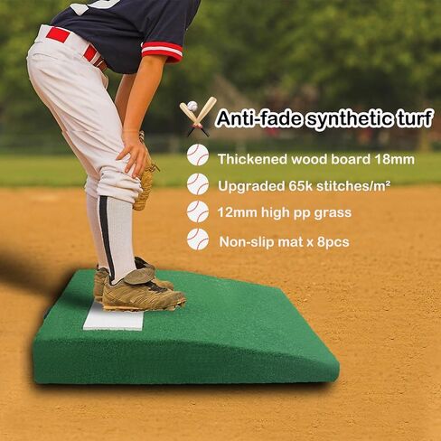 4'' Portable Durable Softball Baseball Pitching Mound Strong-Support Pitching Mound with 10mm Grass Surface for Pichers Outdoors in Saudi Arabia