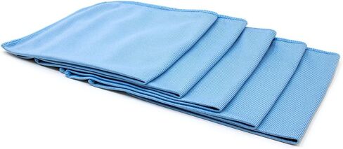 [Smooth Glass] Microfiber Window, Mirror and Glass Towel (16"x16") Blue - 5 Pack (Blue) in Saudi Arabia