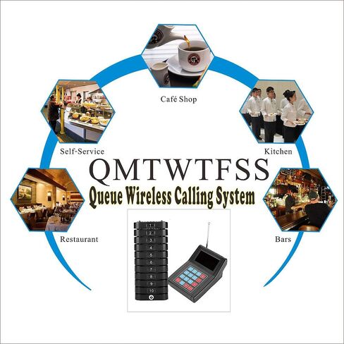 10 Coaster Pagers 1 Keypad Transmitter Wireless Calling System for Servers for Restaurant Church Food Truck Coffee Shop Office Wireless Guest Paging System in Saudi Arabia