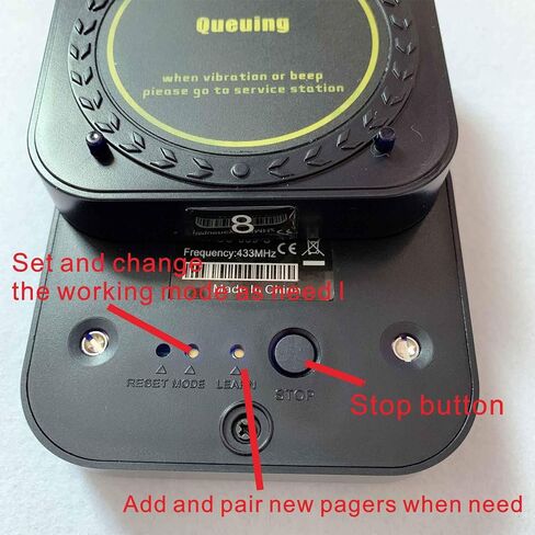 10 Coaster Pagers 1 Keypad Transmitter Wireless Calling System for Servers for Restaurant Church Food Truck Coffee Shop Office Wireless Guest Paging System in Saudi Arabia