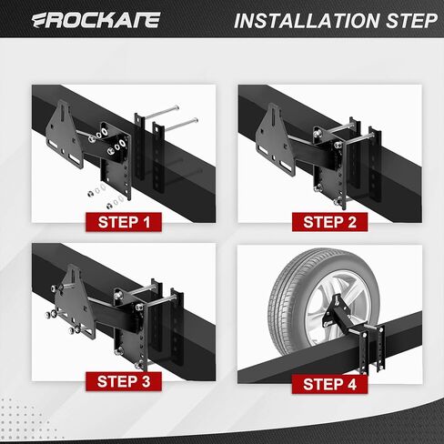 حامل الإطارات الاحتياطية للمقطورة، حامل الإطار الاحتياطي بسعة 200 رطل، تصميم 3 صواميل، ملحقات مقطورة المرافق، تناسب عجلات 4 و5 و6 عجلات على 4 بوصات، 4.5 بوصات، 4.75 بوصات، 5 بوصات، 5.5 بوصات، 6 بوصات أو نمط الترباس 6.5 بوصة in Kuwait