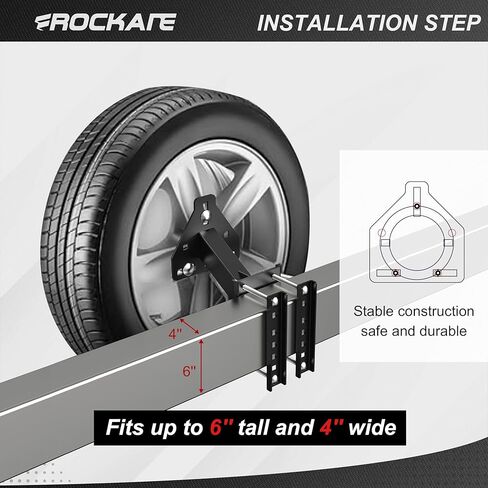 حامل الإطارات الاحتياطية للمقطورة، حامل الإطار الاحتياطي بسعة 200 رطل، تصميم 3 صواميل، ملحقات مقطورة المرافق، تناسب عجلات 4 و5 و6 عجلات على 4 بوصات، 4.5 بوصات، 4.75 بوصات، 5 بوصات، 5.5 بوصات، 6 بوصات أو نمط الترباس 6.5 بوصة in Kuwait