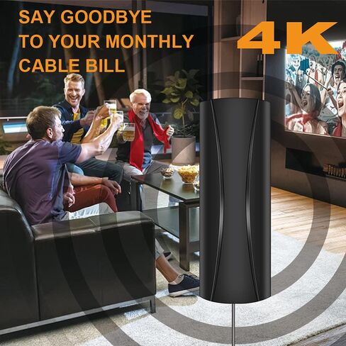 Digital TV Antenna, 850+ Miles Range TV Antenna for Smart TV,TV Antenna Indoor Support 4K 1080p All TV's - Amplifier Signal Booster in Kuwait