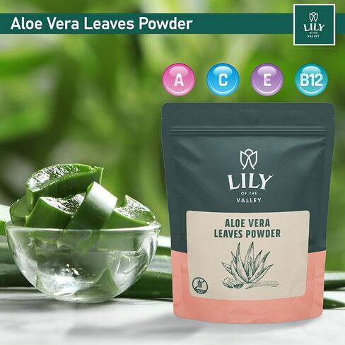 Aloe Vera Powder - Aloe Barbadensis - Ideal for Hair and Face Mask - Great for Shakes & Smoothies - Natural, Vegan & Gluten-Free - (16oz, 453g)- Package May Vary in Saudi Arabia
