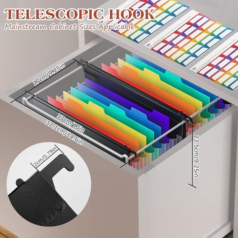 3 عبوات من المجلدات المعلقة مقاس A4، خزانة ملفات ورقية للرسائل، منظم خزانة الملفات، مجلدات بلاستيكية معلقة 7 جيوب، مجلدات مقسمة أكوردية، علامات تبويب متعددة الألوان للمدرسة والمنزل والمكتب in Kuwait