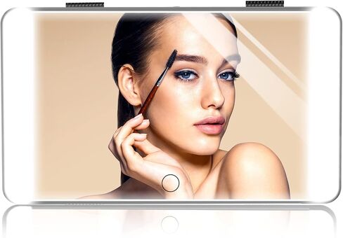Car Visor Vanity Mirror with Lights, Rechargeable LED Car Makeup Mirror with 3 Color and Brightness Adjustable, Sun-Shading Interior Car Accessories Mirror, Universal for Car Truck SUV in Saudi Arabia