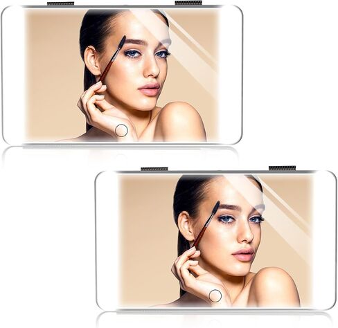 Car Visor Vanity Mirror with Lights, Rechargeable LED Car Makeup Mirror with 3 Color and Brightness Adjustable, Sun-Shading Interior Car Accessories Mirror, Universal for Car Truck SUV in Saudi Arabia