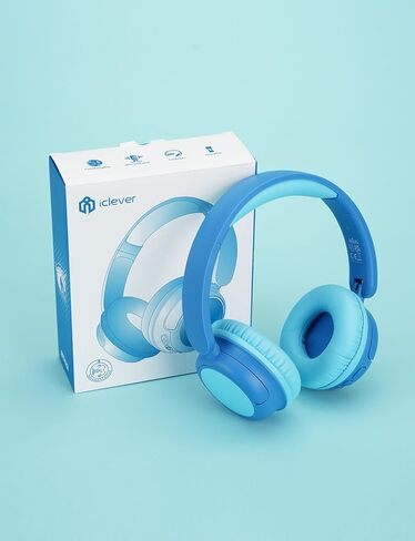 iClever BTH22 Kids Bluetooth Headphones for Toddler Travel, 60H Play Time | SafeSound Tech3.0, Stereo Sound, USB C Fast Charging, AUX Cable, Kids Wireless Headphones for Girls/Boys/Tablet/PC/School in Kuwait