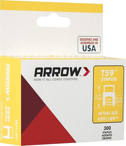 دبابيس معزولة من Arrow 591189 T59، طول الساق 5/16 بوصة، عرض التاج 5/16 بوصة، شفافة، 300 قطعة in Kuwait