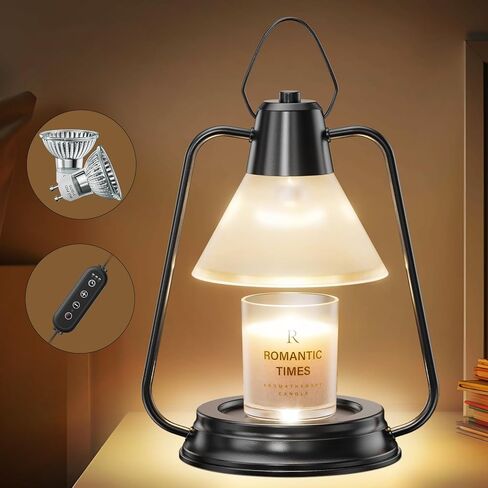 مصباح تسخين الشموع مع مؤقت وخافت، سخان مصباح شمعة كهربائي مع لمبتين، مذيب الشموع، سخان تذوب الشمع للشمع المعطر والشموع المعطرة، هدايا للابنة/الأم/النساء لديكور المنزل في غرفة النوم in Kuwait