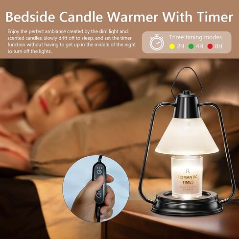 مصباح تسخين الشموع مع مؤقت وخافت، سخان مصباح شمعة كهربائي مع لمبتين، مذيب الشموع، سخان تذوب الشمع للشمع المعطر والشموع المعطرة، هدايا للابنة/الأم/النساء لديكور المنزل في غرفة النوم in Kuwait