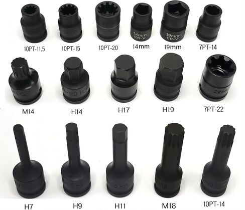 16PCS Brake Caliper Special Socket Set, 1/2" Square Drive Wrench Socket Kit Compatible with Audi/VW/Benz/Ford/BMW/Porsche in Saudi Arabia