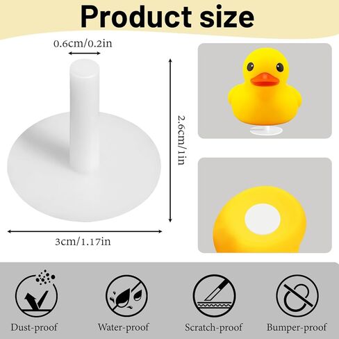 40 قطعة من قابس البط، حامل بطة بلاستيكي للسيارة، حامل بطة للسيارة، هدية لمحبي السيارة - أبيض (البط المطاطي غير متضمن) in Kuwait