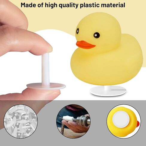 40 قطعة من قابس البط، حامل بطة بلاستيكي للسيارة، حامل بطة للسيارة، هدية لمحبي السيارة - أبيض (البط المطاطي غير متضمن) in Kuwait