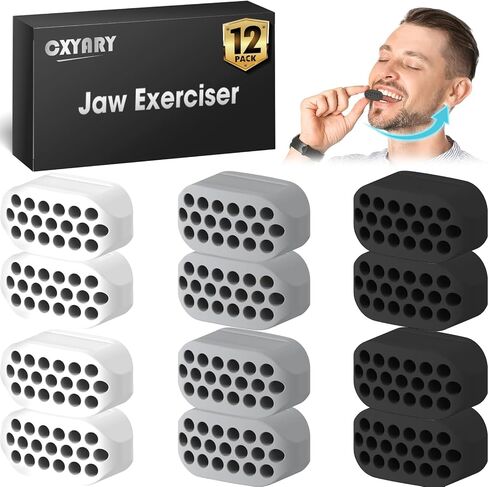 12PCS Jaw Exerciser for Men & Women, 3 Resistance Levels, Silicone Jawline Exerciser, Jaw Trainer Strengthener, Jawline Shaper, Jaw Line Exercise(U.S. Patent in Application Process) in Saudi Arabia