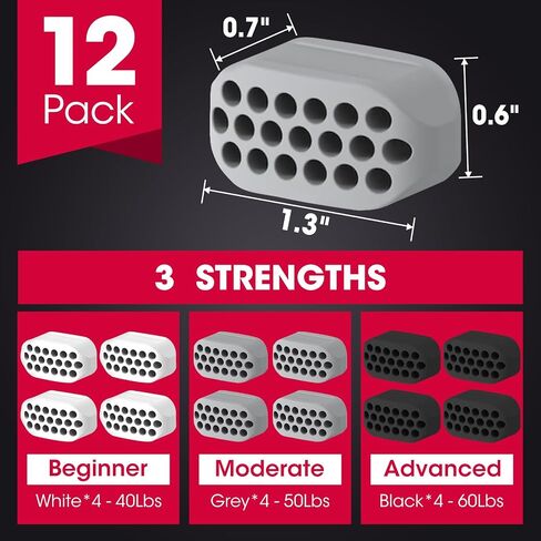 12PCS Jaw Exerciser for Men & Women, 3 Resistance Levels, Silicone Jawline Exerciser, Jaw Trainer Strengthener, Jawline Shaper, Jaw Line Exercise(U.S. Patent in Application Process) in Saudi Arabia