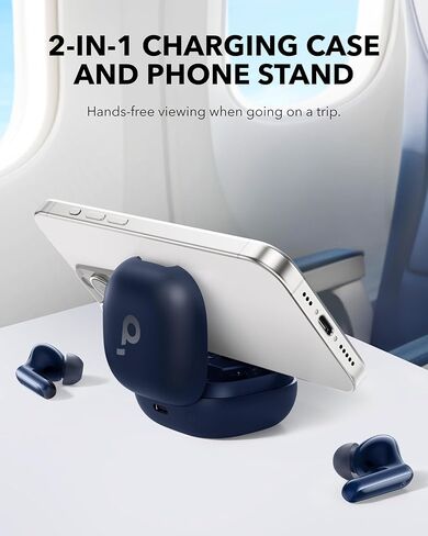 Soundcore P40i من Anker، سماعات أذن لاسلكية لإلغاء الضوضاء، إلغاء الضوضاء التكيفي مع البيئات، صوت جهير ثقيل، وقت تشغيل 60 ساعة، حافظة 2 في 1 وحامل هاتف، IPX5، شحن لاسلكي، بلوتوث 5.3 in Kuwait