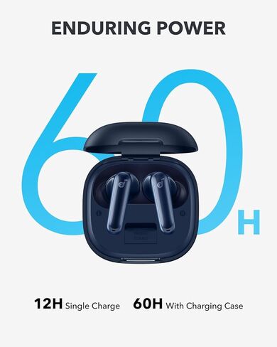 Soundcore P40i من Anker، سماعات أذن لاسلكية لإلغاء الضوضاء، إلغاء الضوضاء التكيفي مع البيئات، صوت جهير ثقيل، وقت تشغيل 60 ساعة، حافظة 2 في 1 وحامل هاتف، IPX5، شحن لاسلكي، بلوتوث 5.3 in Kuwait