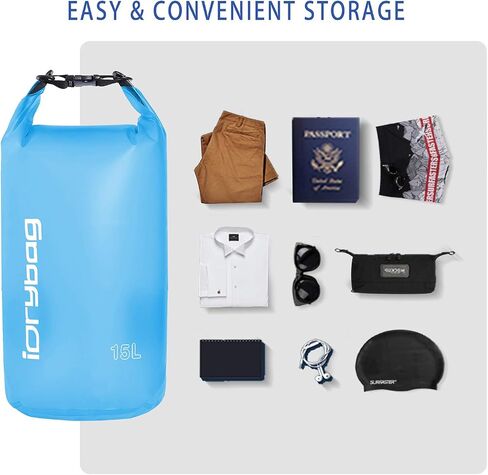 IDRYBAG Clear Dry Bag Waterproof Floating 2L/5L/10L/15L/20L, Lightweight Dry Sack Water Sports, Marine Waterproof Bag Roll Top for Kayaking, Boating, Canoeing, Swimming, Hiking, Camping, Rafting in Saudi Arabia