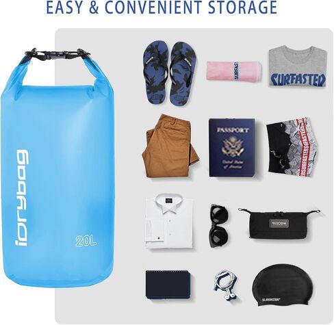 IDRYBAG Clear Dry Bag Waterproof Floating 2L/5L/10L/15L/20L, Lightweight Dry Sack Water Sports, Marine Waterproof Bag Roll Top for Kayaking, Boating, Canoeing, Swimming, Hiking, Camping, Rafting in Saudi Arabia