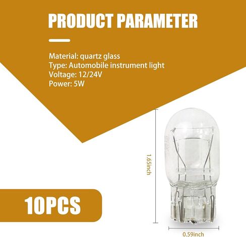 10 PCS Car T20 Halogen Lamp, 12V 21/5W 1891/7443 Quartz Glass Double Silk Brake Light Reversing Light, Long Life Compact Mini Bulb Daytime Running Light Replacement, Universal for Car (White) in Saudi Arabia