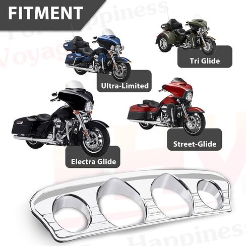غطاء نقل عداد السرعة مناسب لـ Harley Touring Electra Glide Street Glide Tri Glide Ultra Limited 2014-2023 غطاء لوحة القياس من الكروم in Kuwait