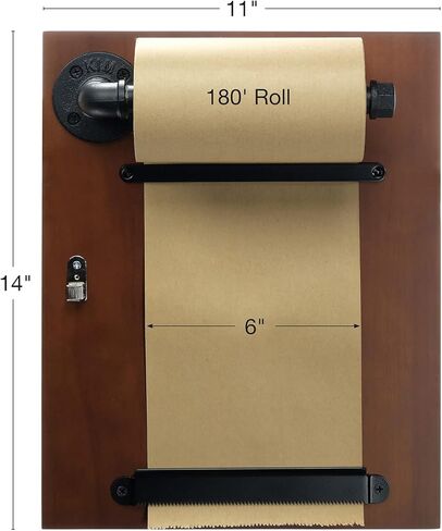 موزع ملاحظات ديكور الحائط للوحة المذكرات من Excello Global Products - يتضمن لفة كرافت مقاس 6 بوصات × 180 بوصة (خشب الجوز) in Kuwait